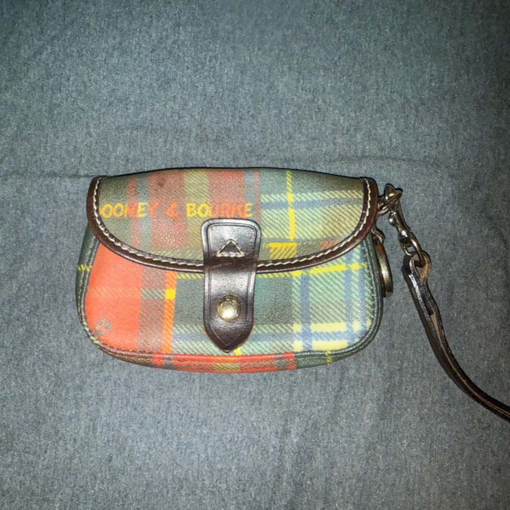 Dooney & Bourke Ivory and Dark Brown Wristlet